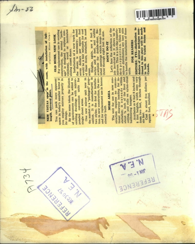 1957 Press Photo Mirrored Doors