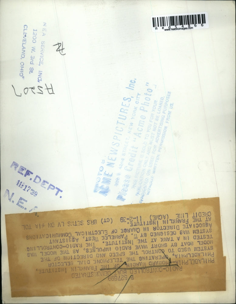 1939 Press Photo Howard Mardin of Franklin Institute, Philadelphia - ned54866