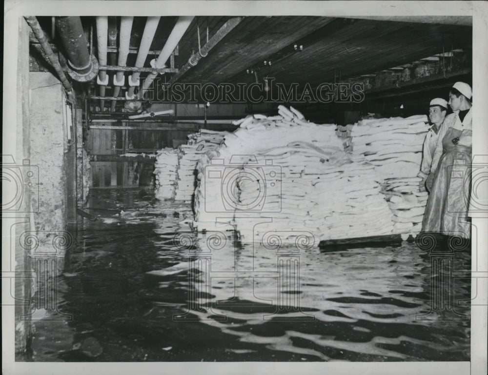 1943 Press Photo Morell Packing Co. In Topeka KS Flooded