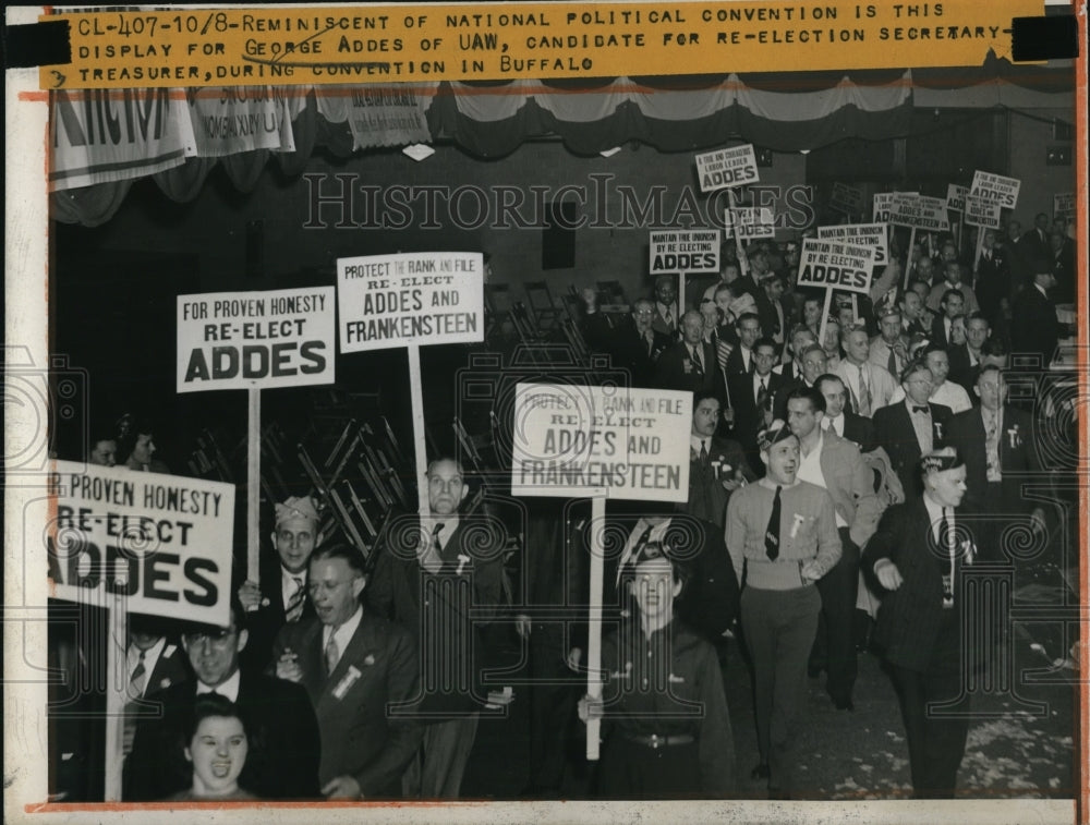 1943 Press Photo George Addes of UAW National Political Convention