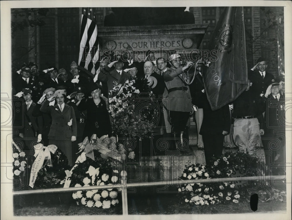 1935 Press Photo 17th Armistice Anniversary at Eternal Light, New York city.