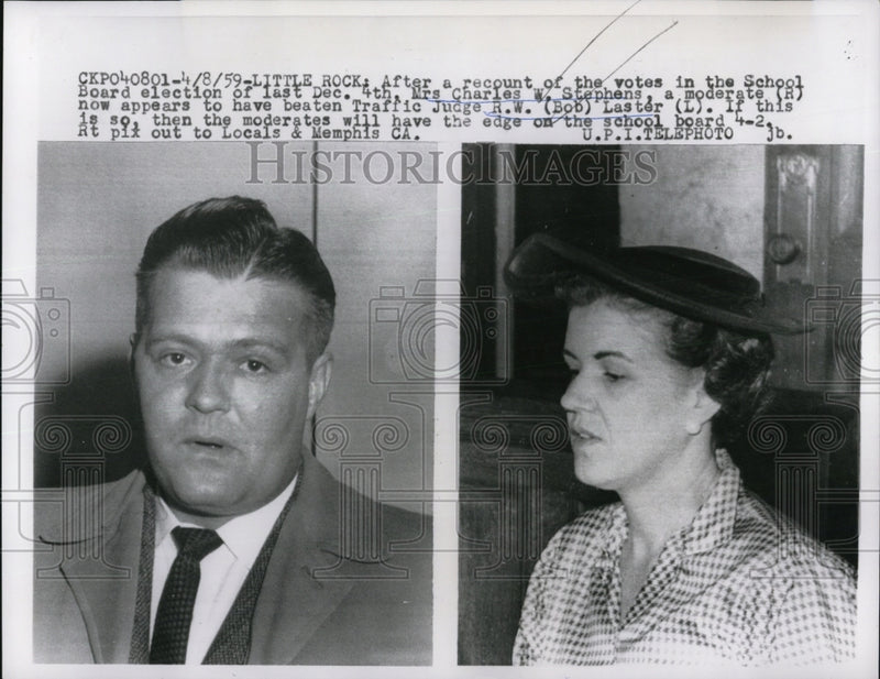 Load image into Gallery viewer, 1959 Press Photo Mrs Charles W. Stephens &amp; Traffic Judge RW Bob Laswter
