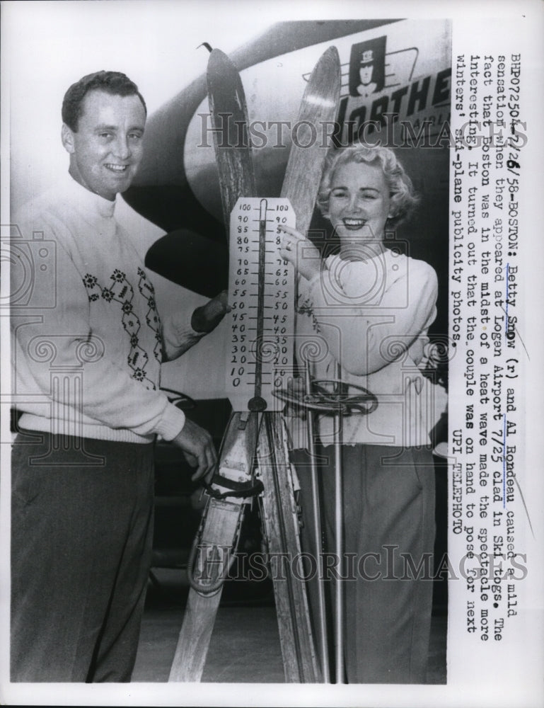 1958 Press Photo Betty Snow and Al Rondeau caused a sensation when they