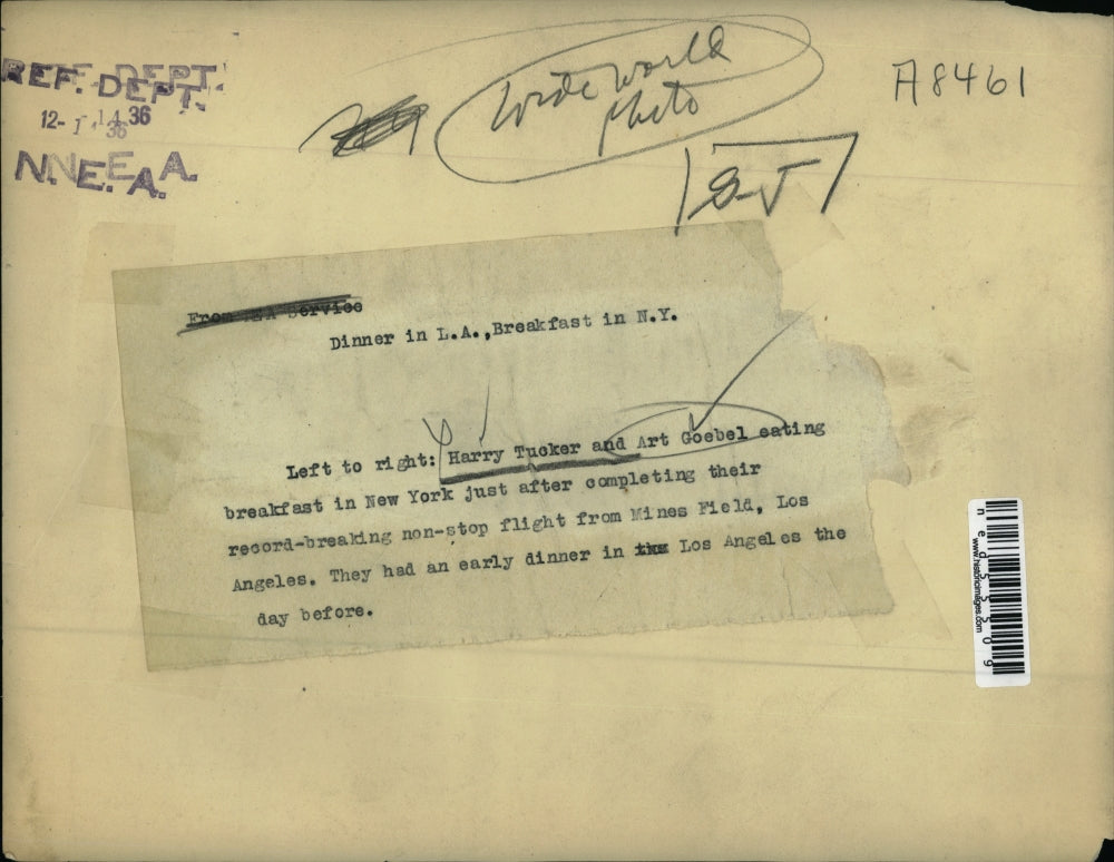 1936 Press Photo of Harry Tucker and Art Goeble - ned55509