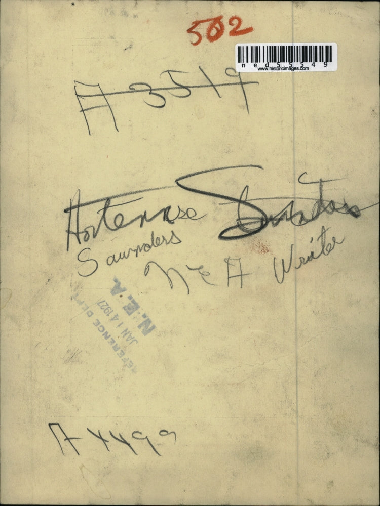 1927 Press Photo Hortenese Saunoless, Writer