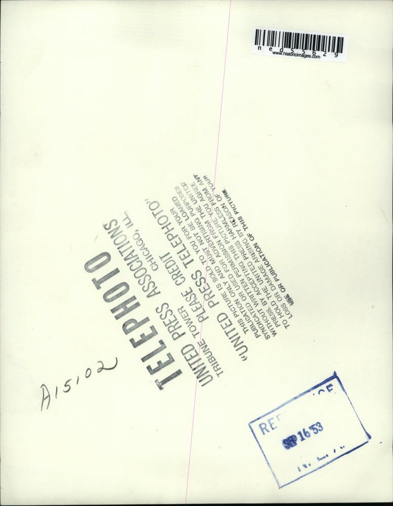 1953 Press Photo Mother & Son's Interest in Election Poster