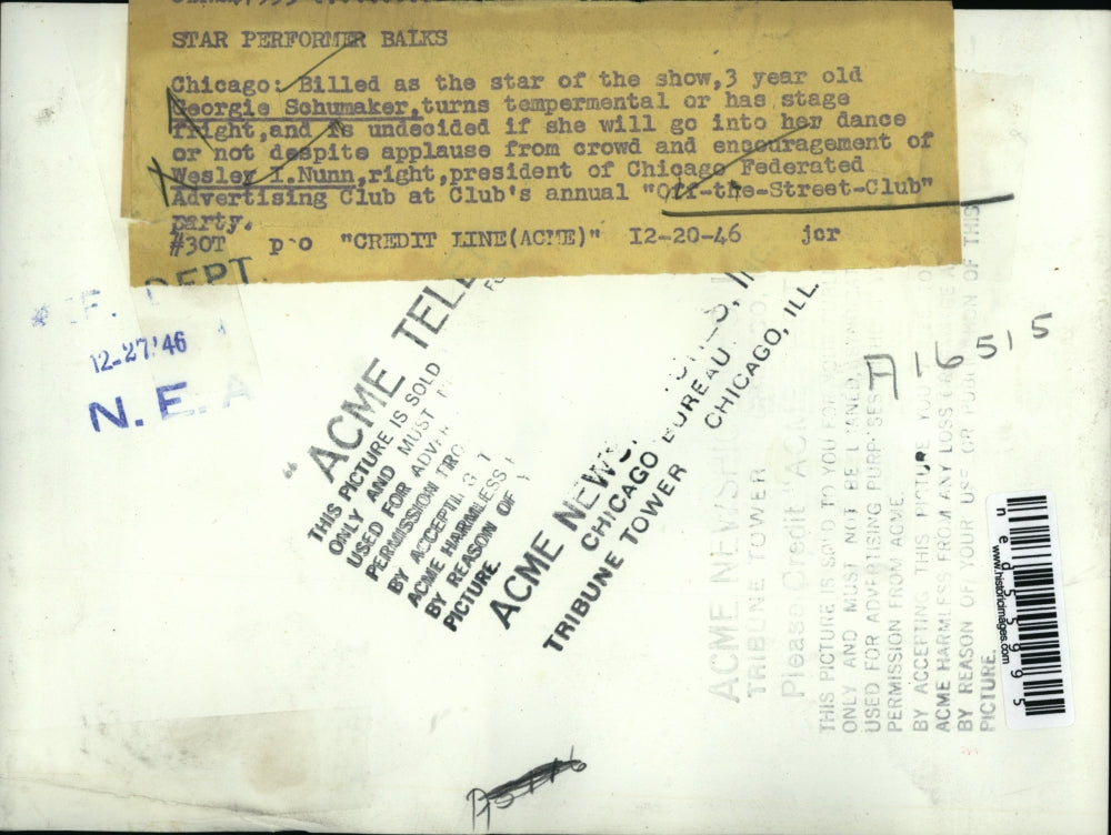 1946 Press Photo Georgie Schumaker, Wesley Nunn, Chicago Advertising Club