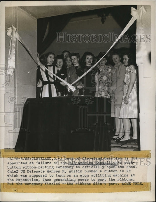 1947 Press Photo Cleveland A bevy of beauties disappointed at failure of the Mid