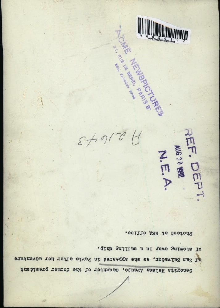 1932 Press Photo Helena Araujo daughter of ex San Salvador president