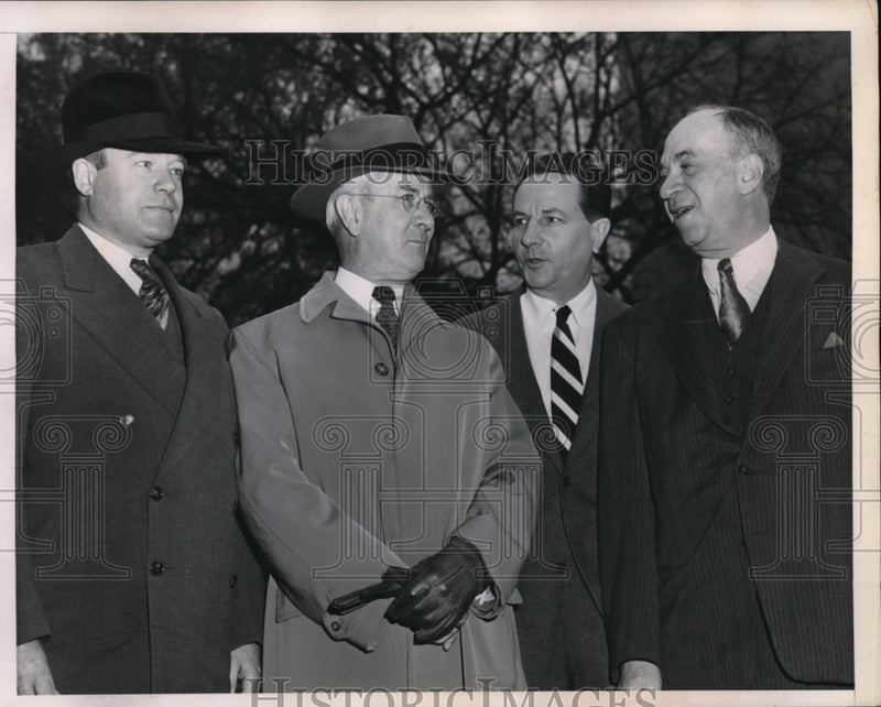 Load image into Gallery viewer, 1951 Press Photo J. Howard McGrath, Charles Sawyer, Philip Perlman, Peyton Ford
