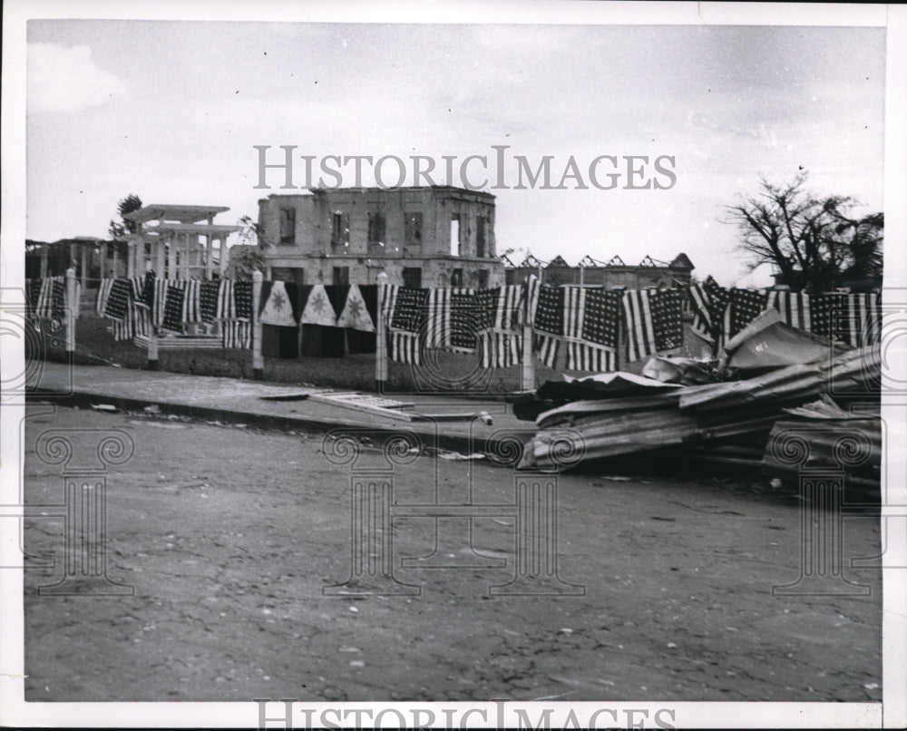 1952 Press Photo Phillipines Homes destroyed by Typhoon Trix- Historic Images