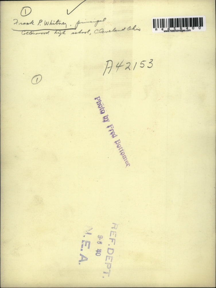 1940 Press Photo Frank P. Whitney