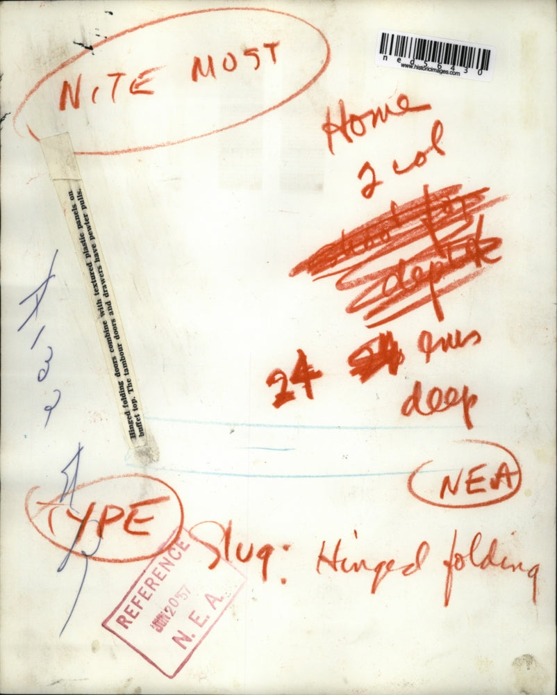 1957 Press Photo Folding doors combine with textured plastic panels on