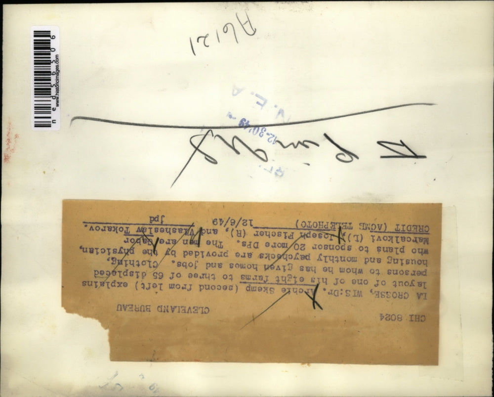 1949 Press Photo La Crosse Wis Archie Skemp, Gabor Marcalkovi, Joe Fischer