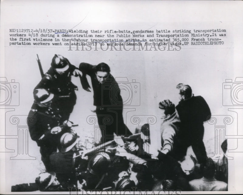 Load image into Gallery viewer, 1957 Press Photo Violence in Transportation Strike
