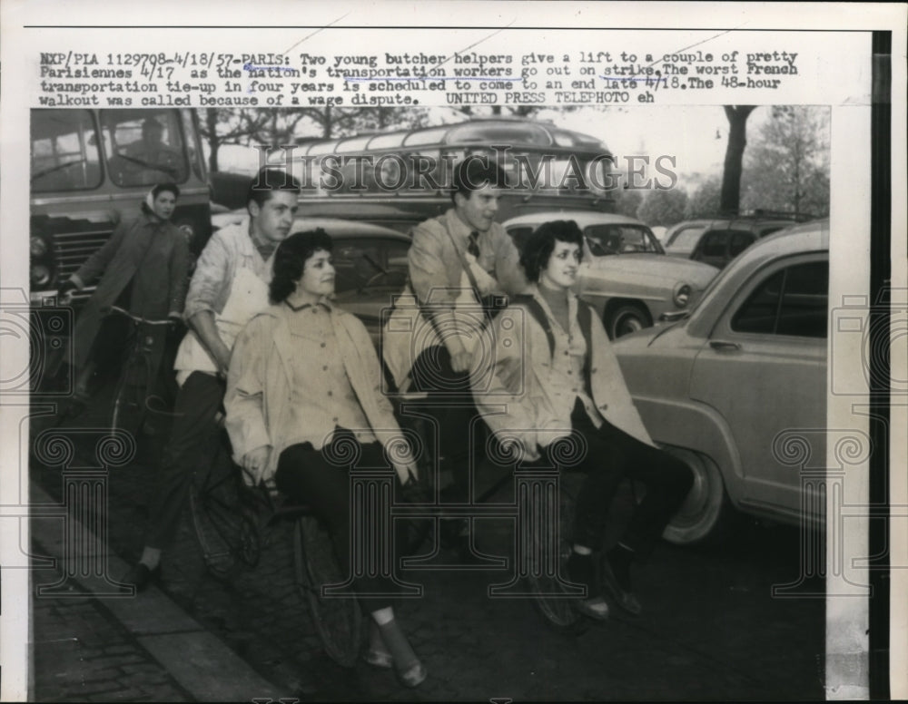 1957 Press Photo Young Butchers' Gift