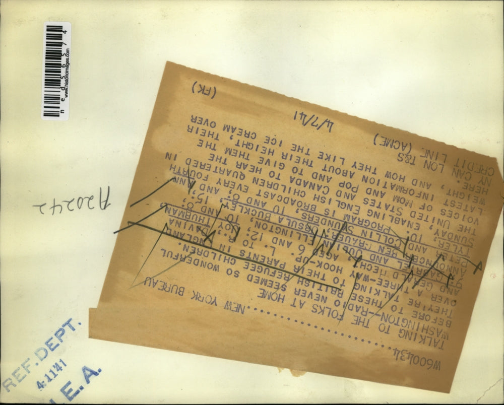 1941 Press Photo British refugee children talking to their parents in England