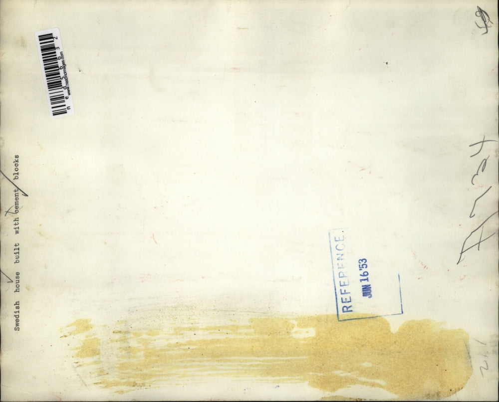 1953 Press Photo Swedish house built with cement blocks