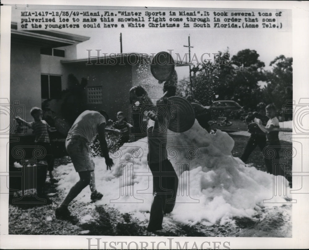 1949 Press Photo White Christmas