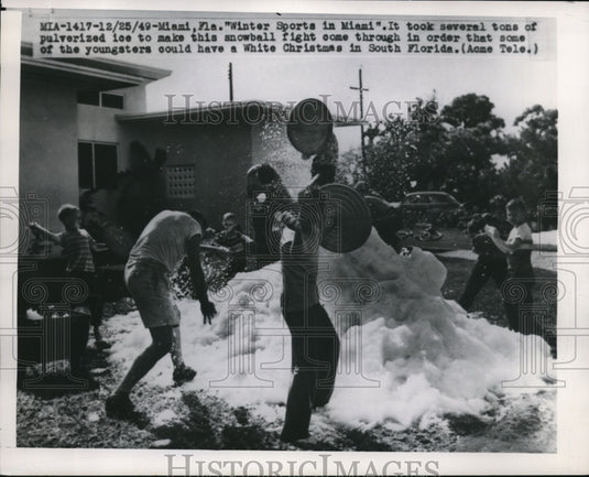 1949 Press Photo White Christmas