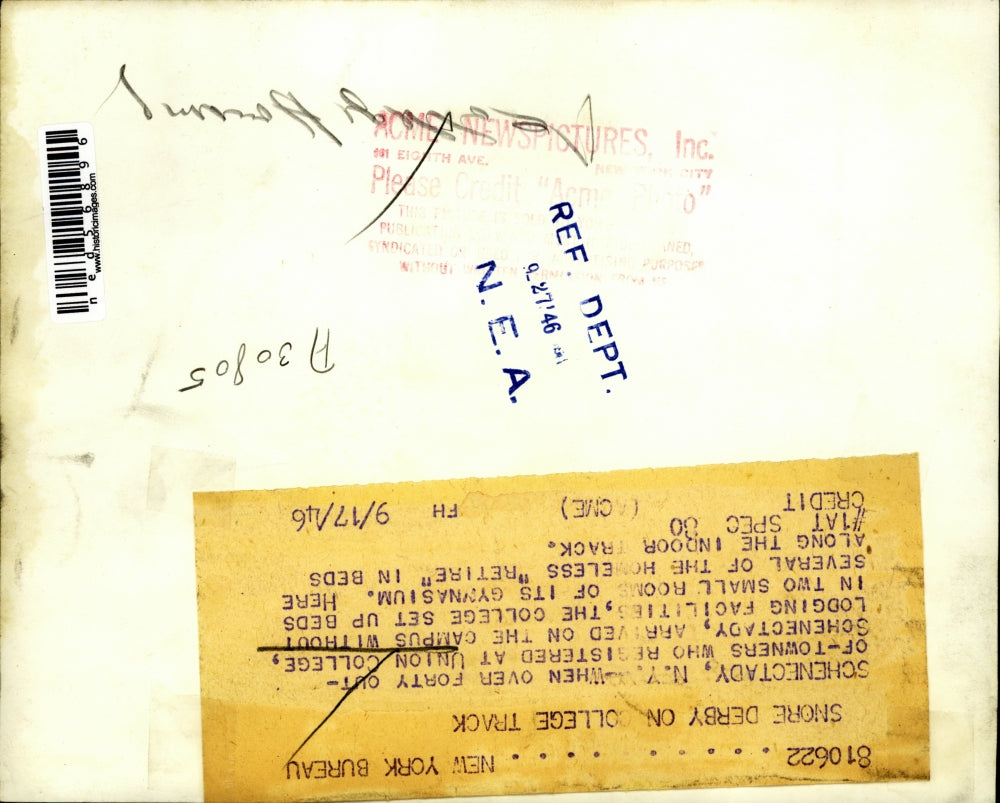 1946 Press Photo Temporary Lodging for Out-of-Town students of Union College