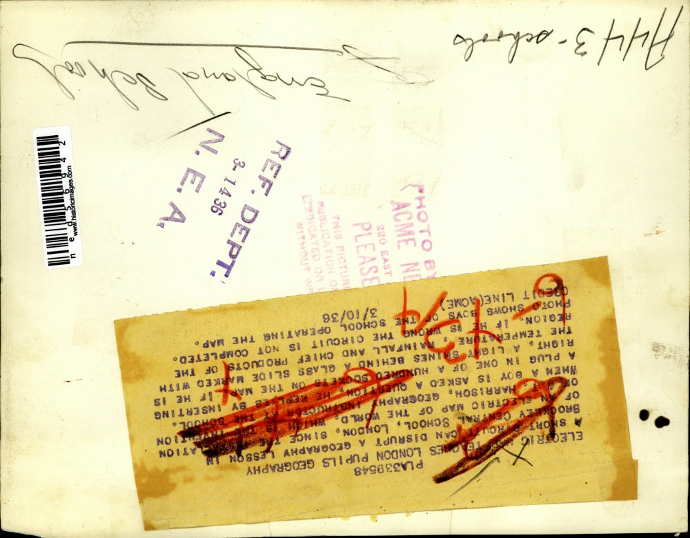 1936 Press Photo Brookley Central School teaches geography