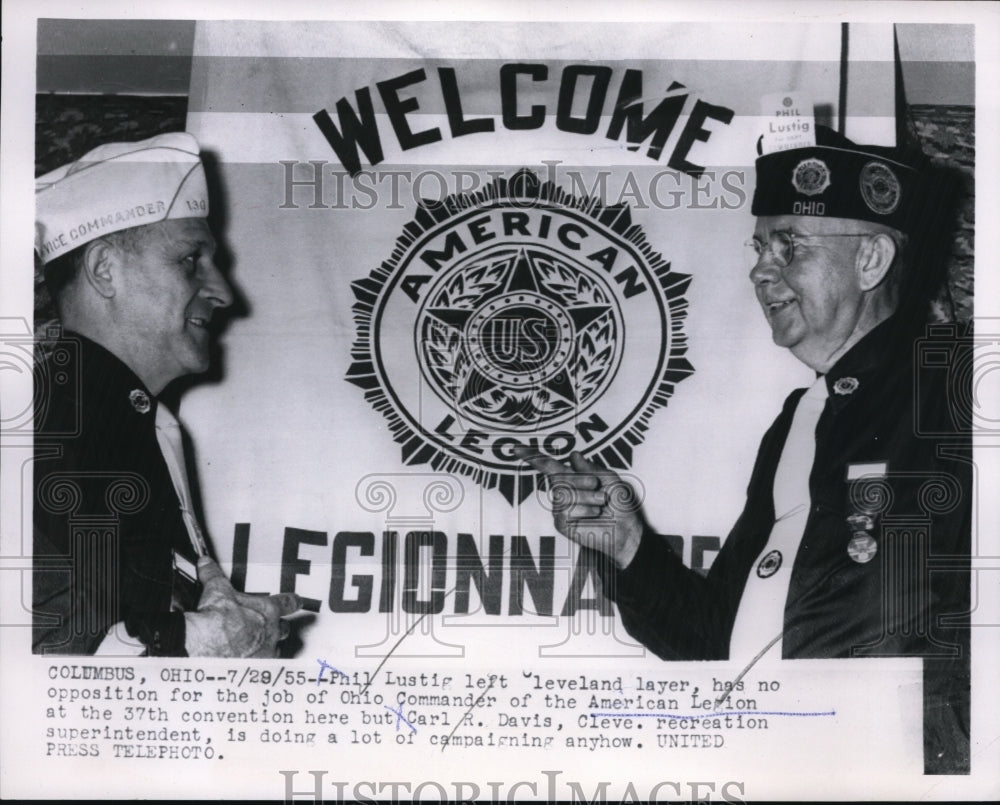 1955 Press Photo American Legion Compaigning