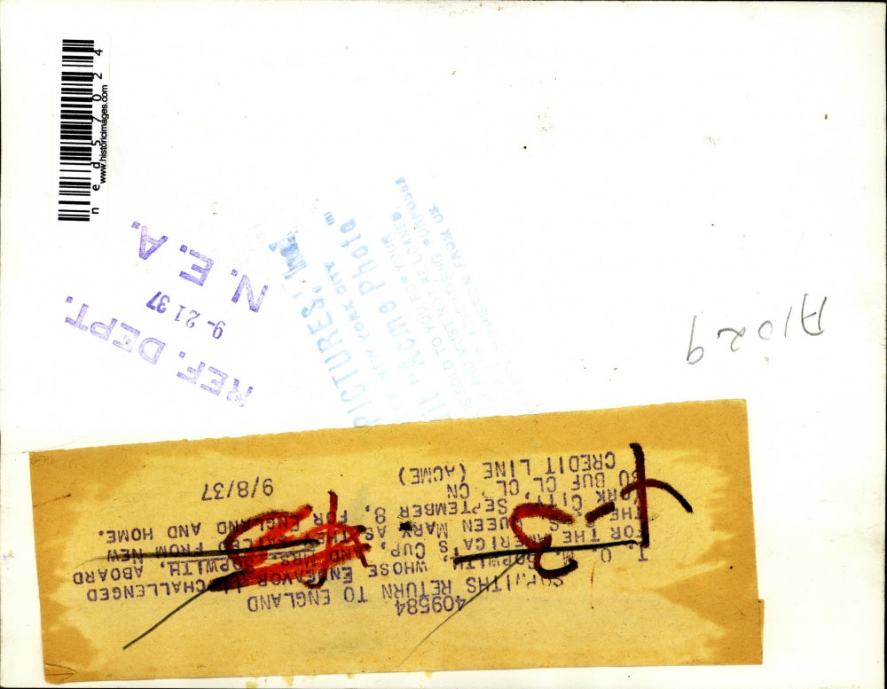 1937 Press Photo Sopwith Endeavor Sopwith New York City September England