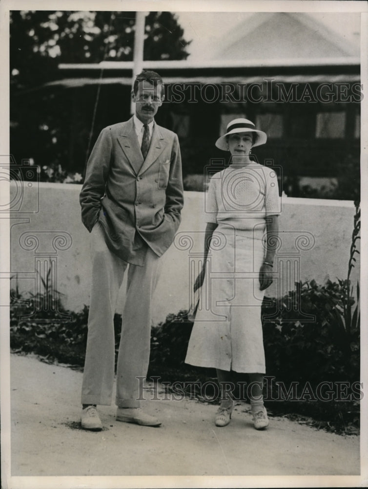 1935 Press Photo Mr. & Mrs. Fillmore Hyde vacationing in Bermuda