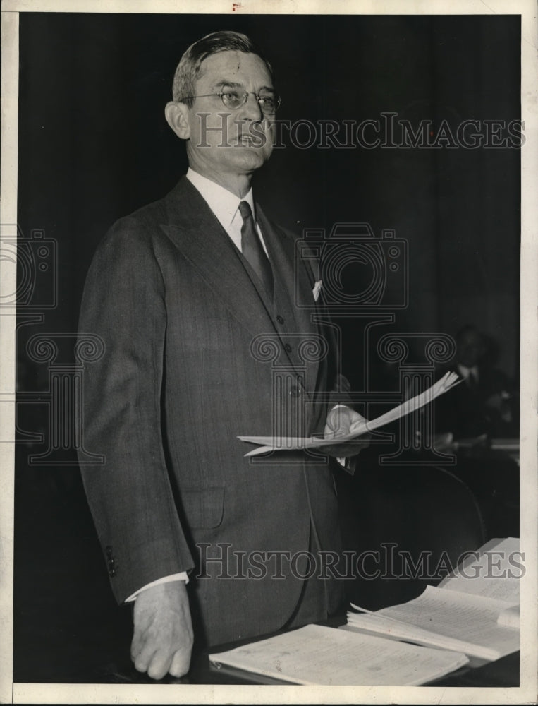 1934 Press Photo Charles Hook, American rolling mill head testifies