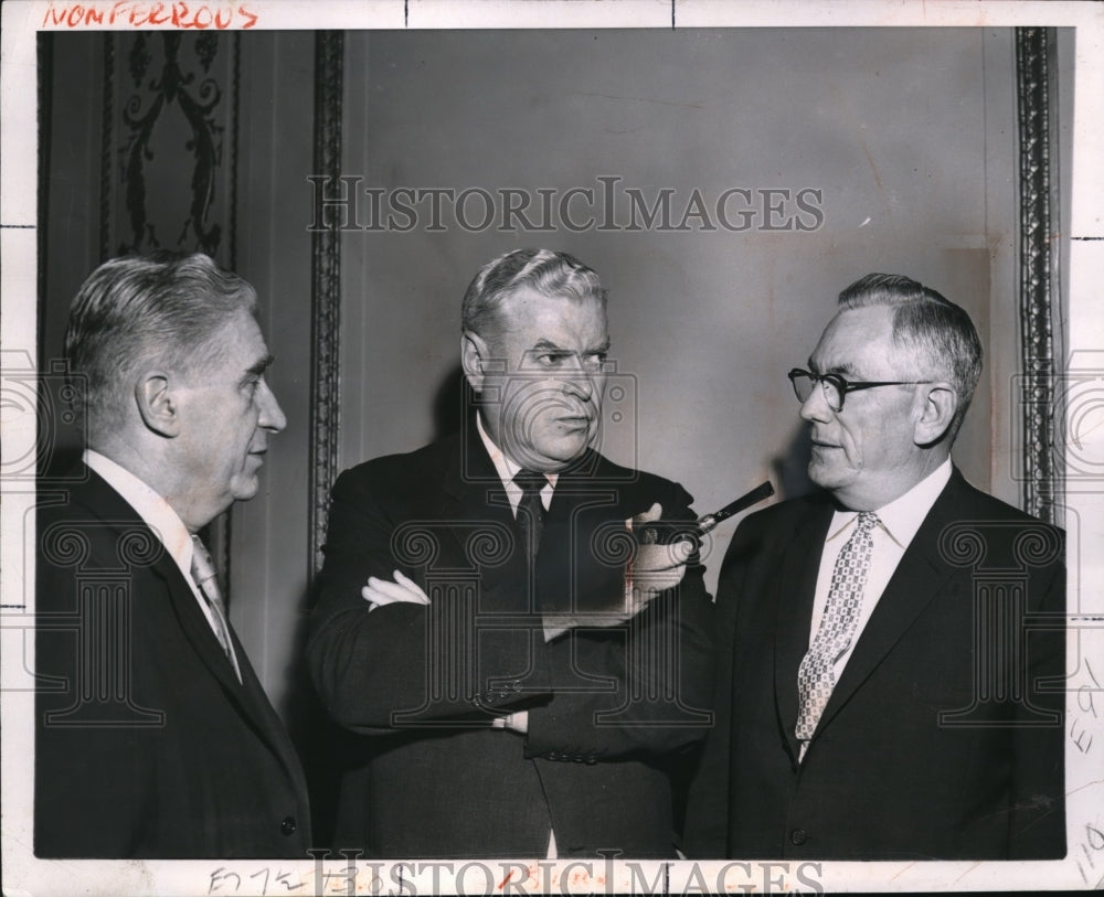 1958 Press Photo Howard Hague, David McDonald, W. Abel