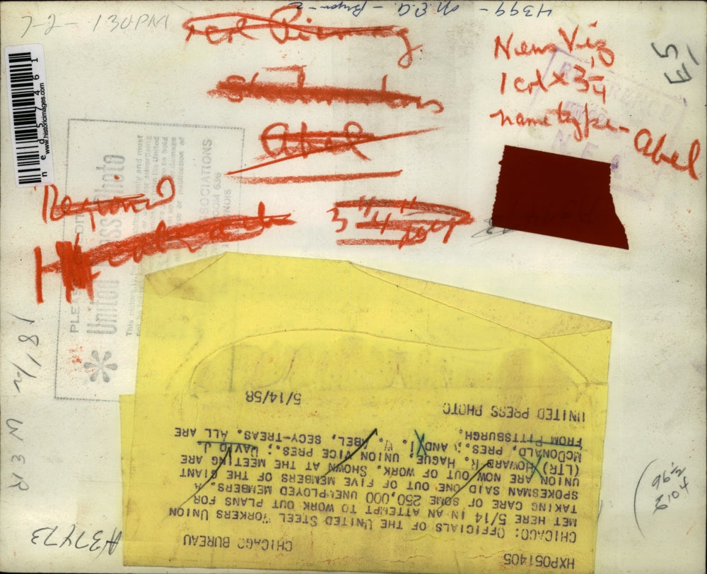 1958 Press Photo Howard Hague, David McDonald, W. Abel