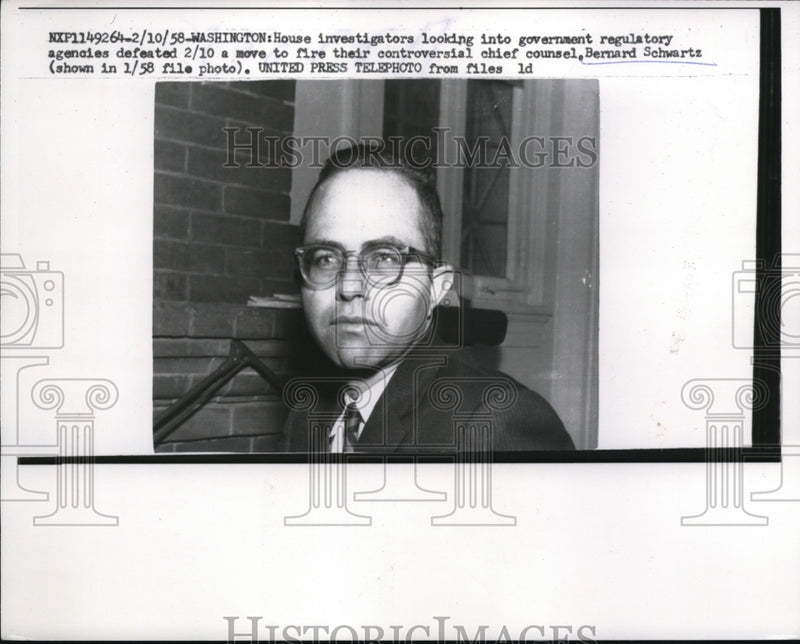 Load image into Gallery viewer, 1958 Press Photo Controversial Chief Counsel Bernard Schwartz
