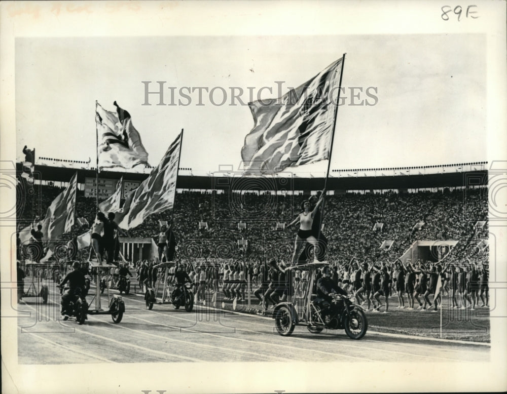 1956 Press Photo New Lenin Central Stadium Opening Ceremony, Moscow Russia