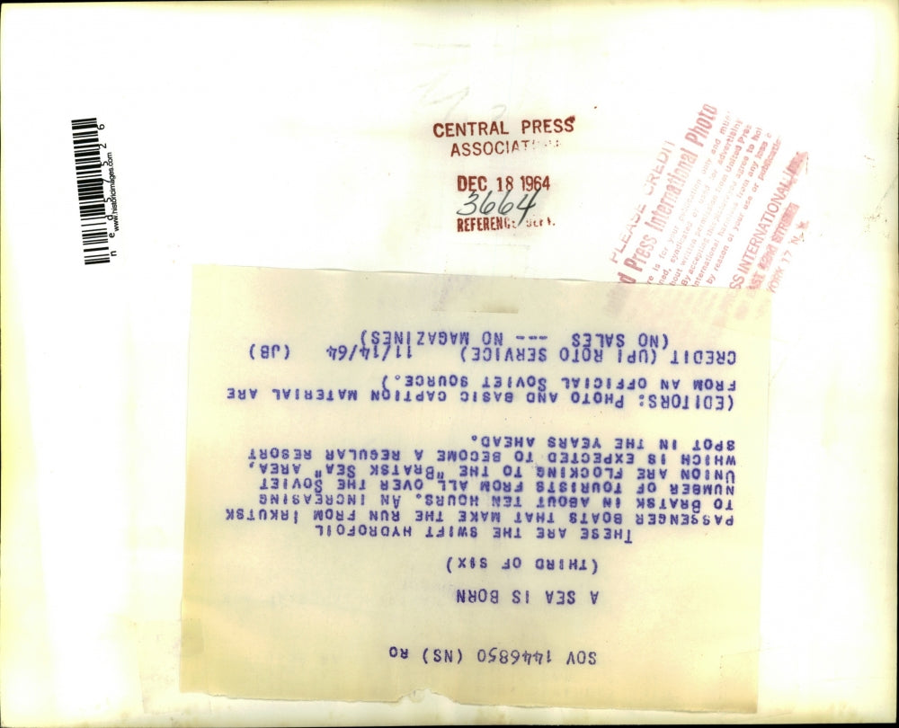 1964 Press Photo Swift Hydrofoil Passenger Boats