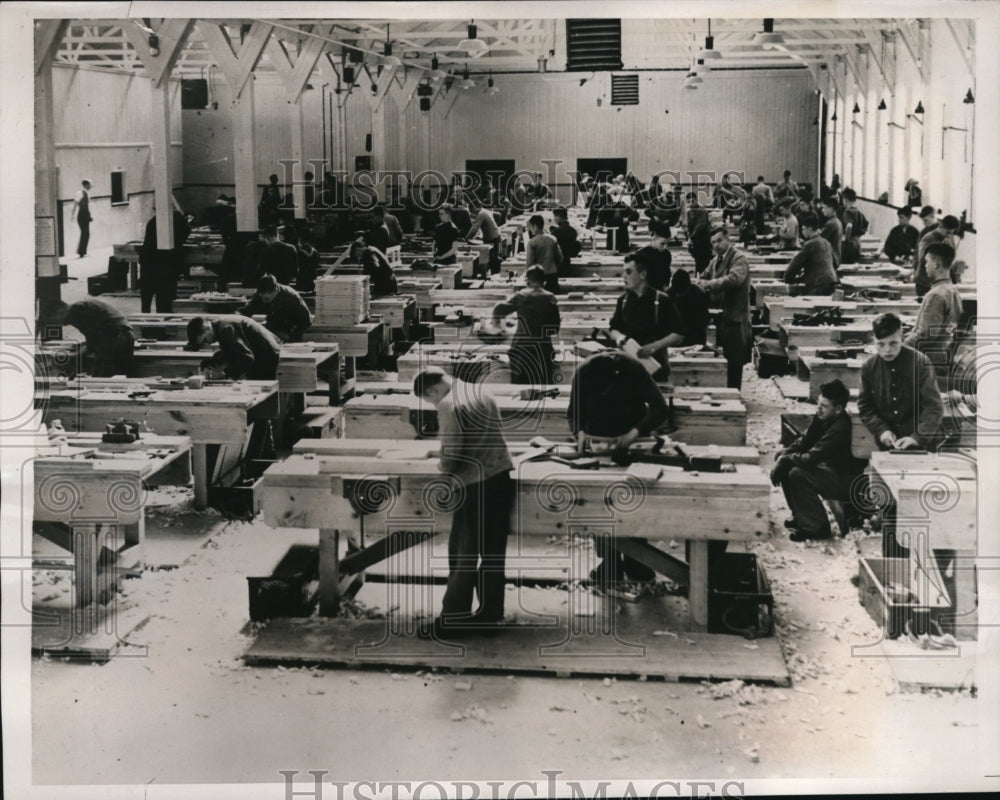 1939 Press Photo Fort Darland Army Technical Training School Carpentry Class
