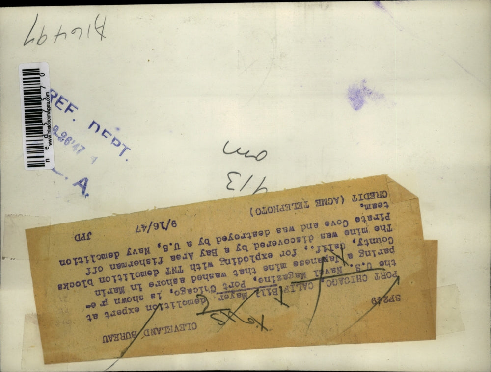 1947 Press Photo Bill Mayer, demolition expert at the U.S. Naval Magazine