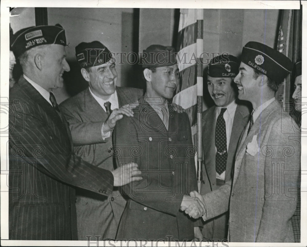 1945 Press Photo Kenneth Dix, Kingsley Morgan, William Schneider and Charley Oka