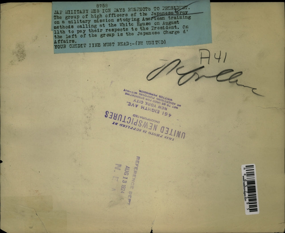 1924 Press Photo Japanese Army officers studying the American training methods