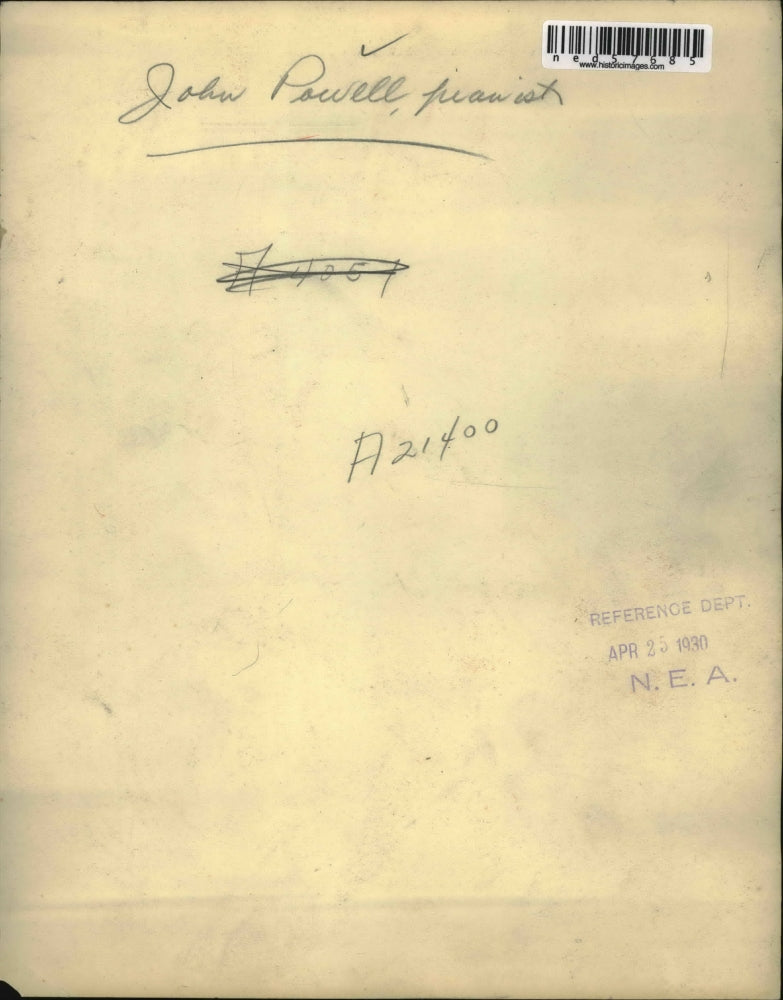 1930 Press Photo John Powell, pianist.