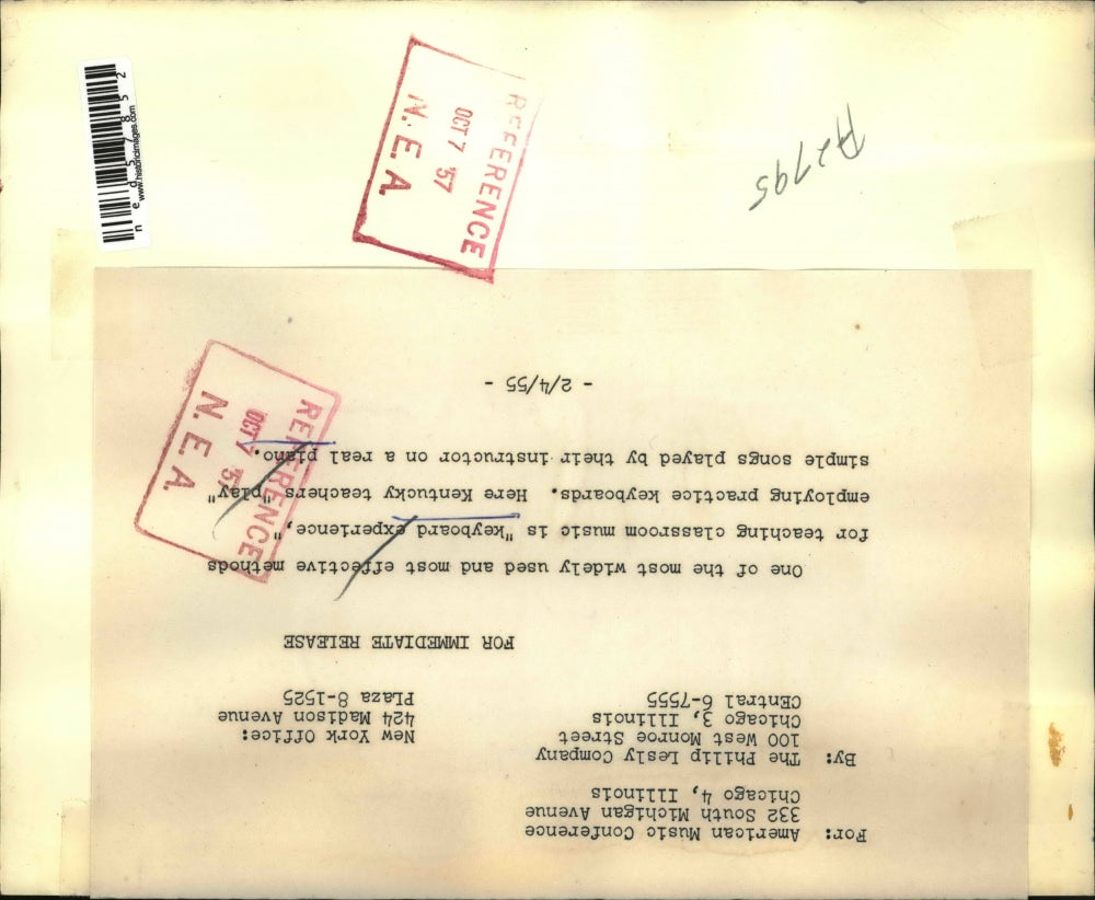 1957 Press Photo Keyboard lessons for Kentucky teachers