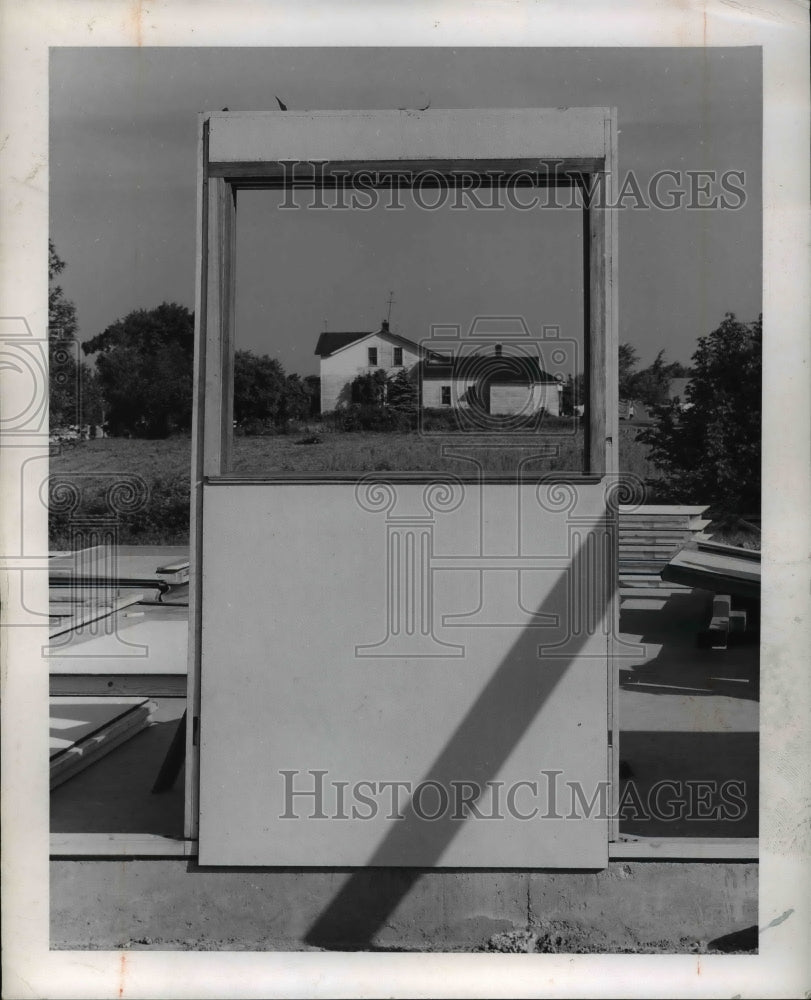 1957 Press Photo Window Panel Made of Prefab Expan