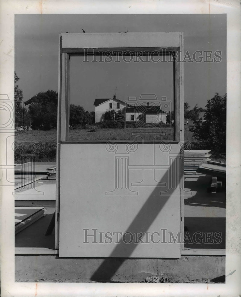 Load image into Gallery viewer, 1957 Press Photo Window Panel Made of Prefab Expan
