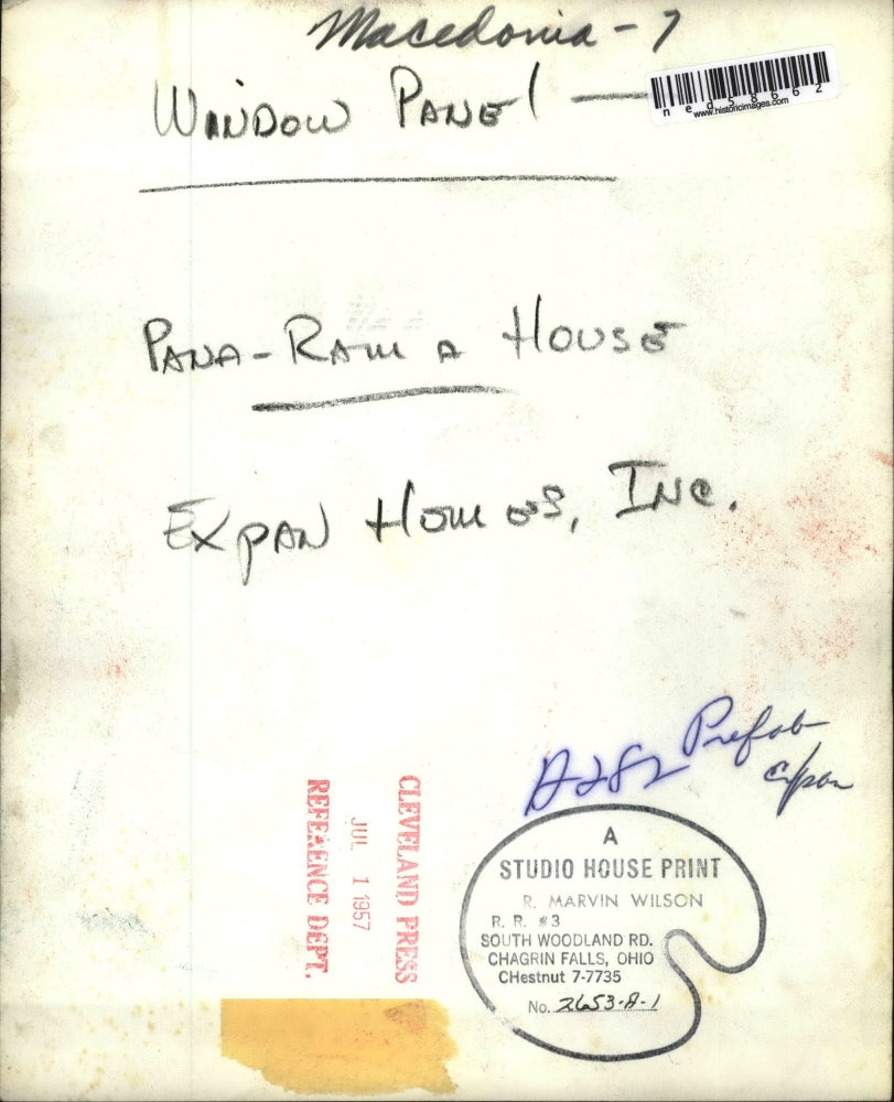 1957 Press Photo Window Panel Made of Prefab Expan