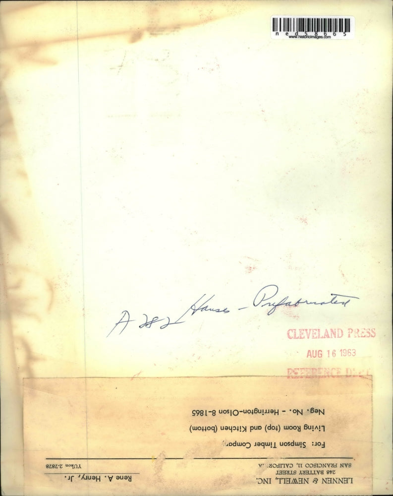 1963 Press Photo Living room and kitchen