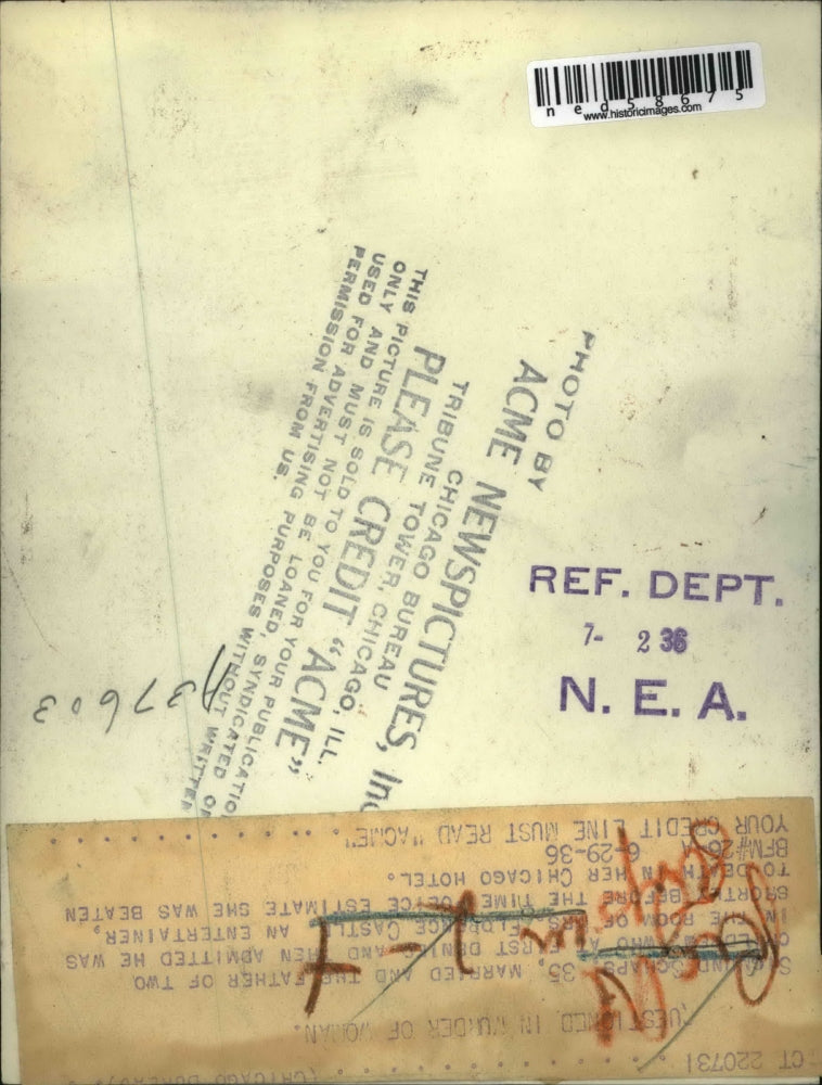 1936 Press Photo Sigmind Schaps admits to being with Florence Castle