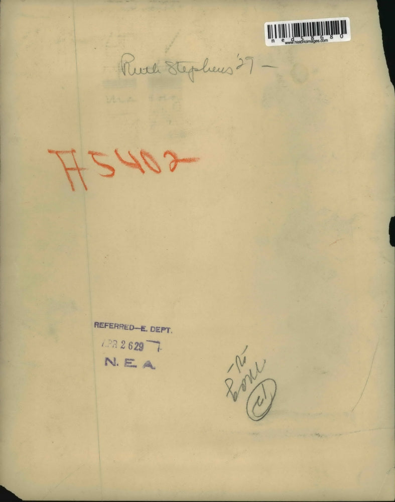 1929 Press Photo of Ruth Steven 27.