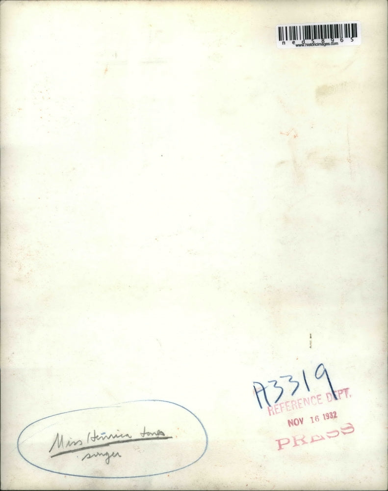 1932 Press Photo Miss Hemica Tones, singer