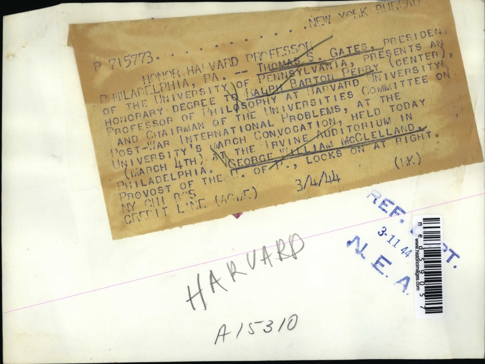 1944 Press Photo Thomas Gates Pennsylvania University Ralph Perry G McClelland