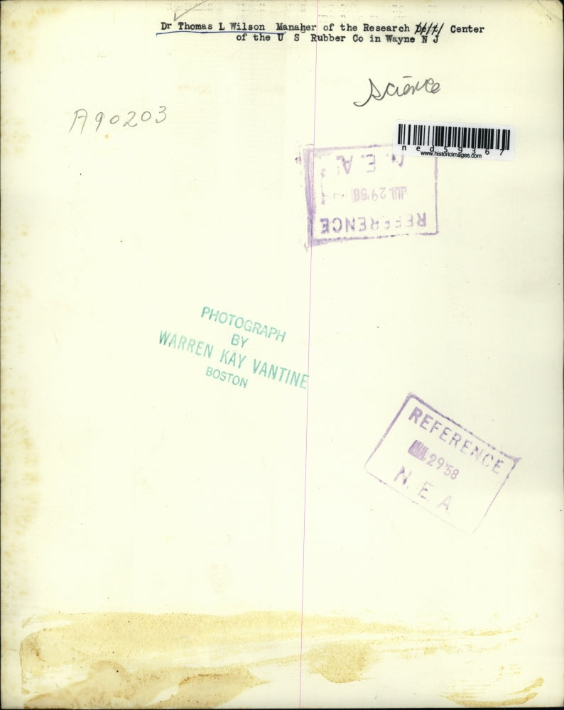 1958 Press Photo Dr. Thomas L. Wilson Manager of Research Center